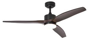 Okos mennyezeti ventilátor fekete fa mintával 132 cm LED-del, fényerőszabályzóval és távirányítóval - Joly