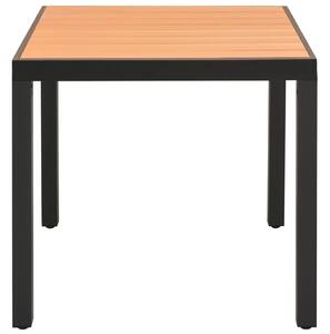 VidaXL barna alumínium és WPC kerti asztal 80 x 80 x 74 cm