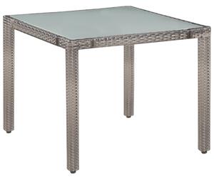 VidaXL 5-részes szürke kültéri polyrattan étkezőszett párnákkal