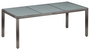 VidaXL 9-részes szürke kültéri polyrattan étkezőszett párnákkal