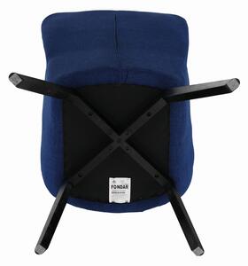 KONDELA Dizájnos fotel, kék/fekete, FONDAR