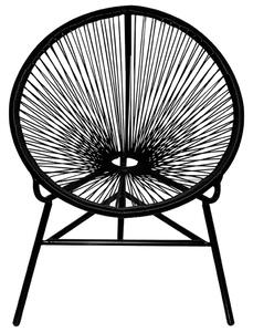 VidaXL fekete polyrattan kerti kagylószék