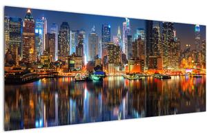 Manhattan képe éjjel (120x50 cm)