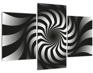Absztrakt kép egy fekete-fehér spirál (90x60 cm)
