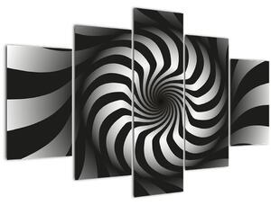 Absztrakt kép egy fekete-fehér spirál (150x105 cm)