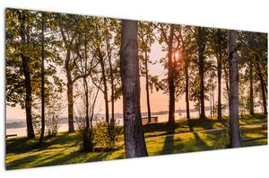 Fák a tó mellett képe (120x50 cm)