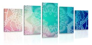 5 részes kép pasztell Mandala