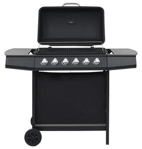 VidaXL fekete acél gáz grillező 6 főzőzónával