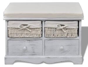 VidaXL fehér császárfa tárolópad 62 x 33 x 42 cm
