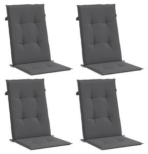VidaXL 4 db antracit szövet magas háttámlájú székpárna 120x50x3 cm