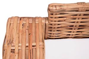 VidaXL 3-személyes természetes rattan kerti kanapé