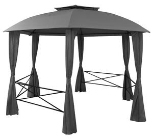 VidaXL hatszögű kerti pavilon függönnyel 360 x 265 cm