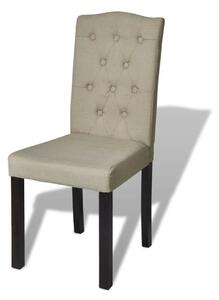 Chesterfield Stílusú Szövet Étkezőszék - Teveszín - 6 db