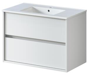 RODO fürdőszoba mosdószekrény + mosdó 80 cm matt fehér (összeszerelve)