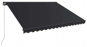 VidaXL antracitszürke kézzel kihúzható LED-es napellenző 450 x 300 cm