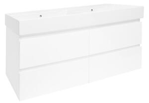 Fürdőszobaszekrény mosdókagylóval SAT B-Way 119x50x45 cm fehér fényes BWAY2120WU2BI