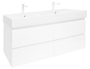 Fürdőszobaszekrény mosdókagylóval SAT B-Way 119x50x45 cm fehér fényes BWAY2120WU2BB