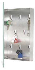 Key Glass White fehér kulcstároló üvegajtóval mágneses zárral 300x200x40mm