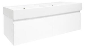 Fürdőszobaszekrény mosdókagylóval SAT B-WAY 119x30x45 cm fehér fényes BWAY120WU2
