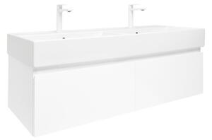 Fürdőszobaszekrény mosdókagylóval SAT B-WAY 119x30x45 cm fehér fényes BWAY120WU2BB