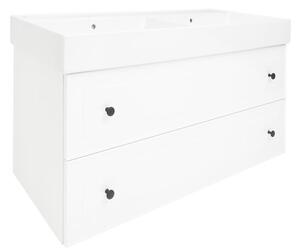 Fürdőszobaszekrény mosdóval Naturel Forli 120x53x46 cm fehér fényes FORLI120BIUSAT