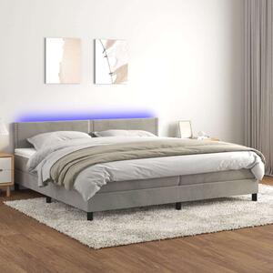 VidaXL Bársony Ágy - LED-es - 200x200 cm
