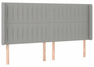 VidaXL Szövet Fejtámla Szárnyakkal - Világosszürke - 203cm