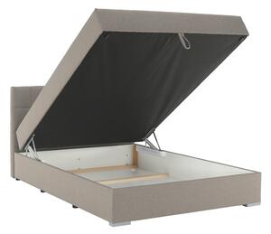 Boxspring típusú ágy 140x200, szürkésbarna taupe, FERATA TV KOMFORT
