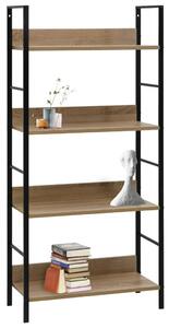 VidaXL 4 szintes tölgyszínű szerelt fa könyvespolc 60x27,6x124,5 cm