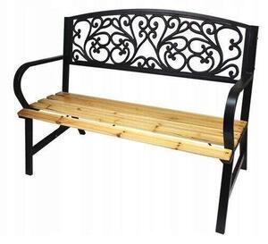 GardenLine dekoratív Kerti pad 120x56x87cm - barna-fekete