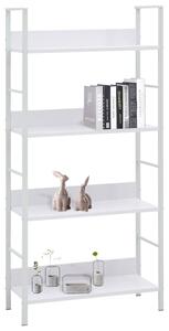 VidaXL 4 szintes fehér szerelt fa könyvespolc 60 x 27,6 x 124,5 cm