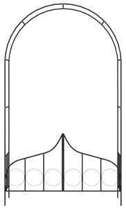 VidaXL fekete vas kerti boltív kapuval 138 x 40 x 238 cm