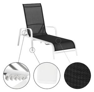 Állítható kerti szék, szürke/féher, ATREO