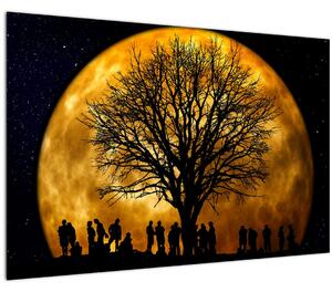 Holdok és sziluettek képe (90x60 cm)