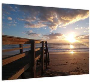 A móló, a strand és a tenger képe (70x50 cm)