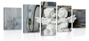 5 részes angyal szobor lócán