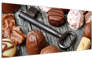 Csokoládé és a kulcs képe (120x50 cm)
