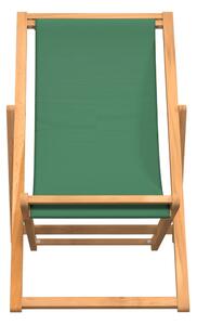 VidaXL zöld összecsukható tömör tíkfa strandszék