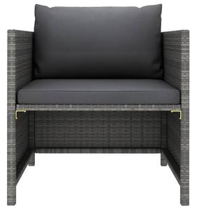 VidaXL szürke polyrattan kerti kanapé párnákkal