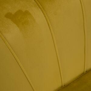 KONDELA Pad Art-deco stílusban, mustár színűVelvet anyag/gold chróm-arany, NOBLIN