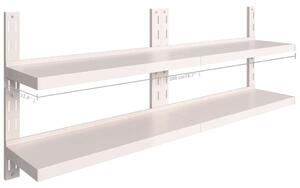VidaXL Kétpolcos Fali Polc - Rozsdamentes Acél - 200x30 cm