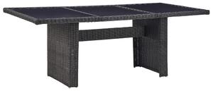 VidaXL 9 részes fekete kültéri polyrattan étkezőgarnitúra