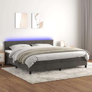 VidaXL Bársony Ágy - 200x200 cm - LED-es Fejtámlával