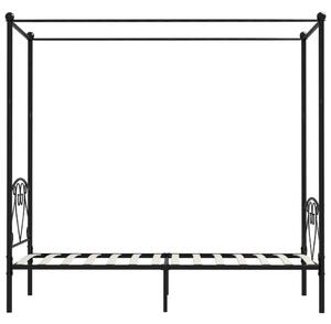 VIDAXL - Fekete Fém Baldachinos Ágykeret - 120x200 cm