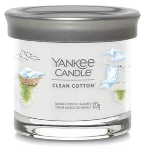 Clean Cotton, Yankee Candle illatgyertya, kicsi üveg, 122 g (pamut, zöld levelek)