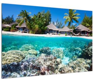 Tengerpart a trópusi szigeten képe (90x60 cm)
