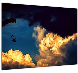 Ejtőernyős a felhőkben képe (70x50 cm)