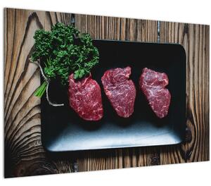 Hús képe egy tányéron (90x60 cm)