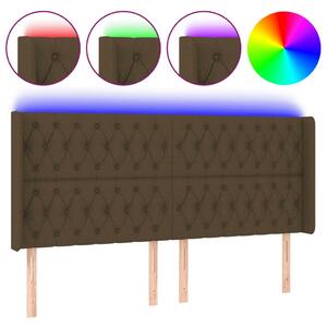 VidaXL LED Ágyfejtámla - Sötétbarna - 203cm