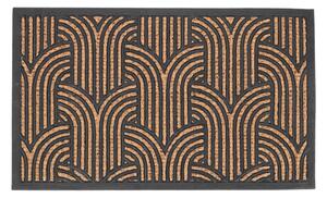 Art deco mintás gumi és kókuszrost lábtörlő, 75 x 45 cm